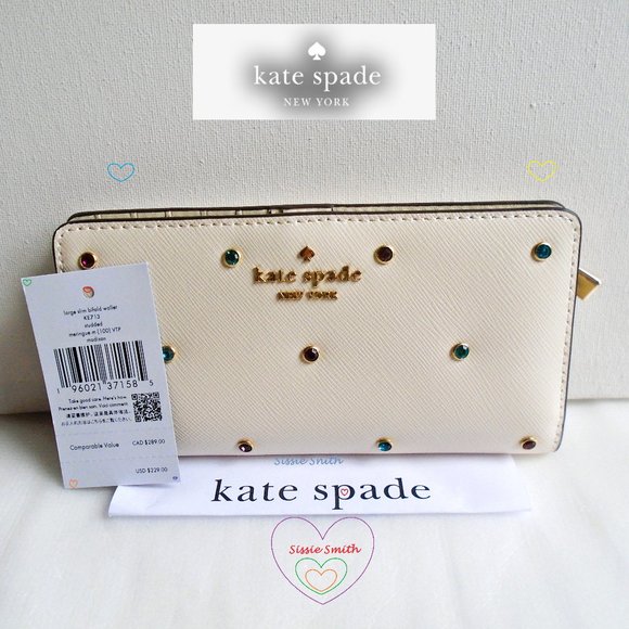 kate spade Handbags - ♠️ Kate Spade ♠️ Large Meringue Studded Madison Bifold Wallet